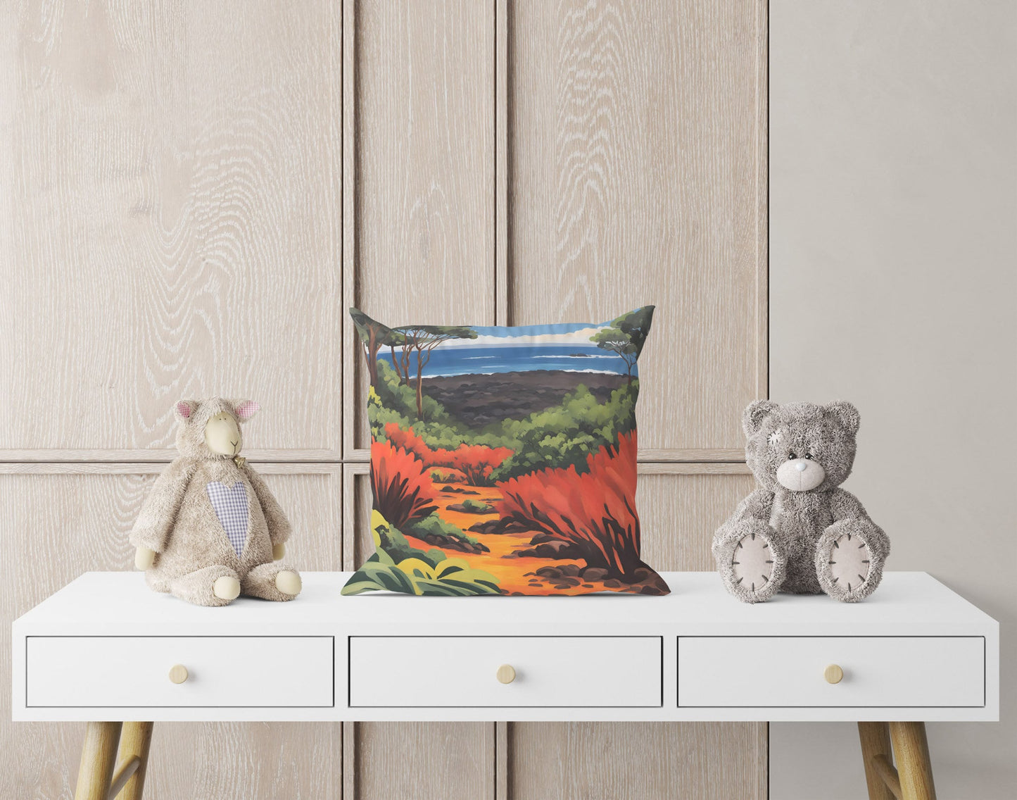 Hawaii Volcanoes National Park, Toss Pillow, Usa Travel Pillow, Artist Pillow, Modern Pillow, Large Pillow Cases, Playroom Decor