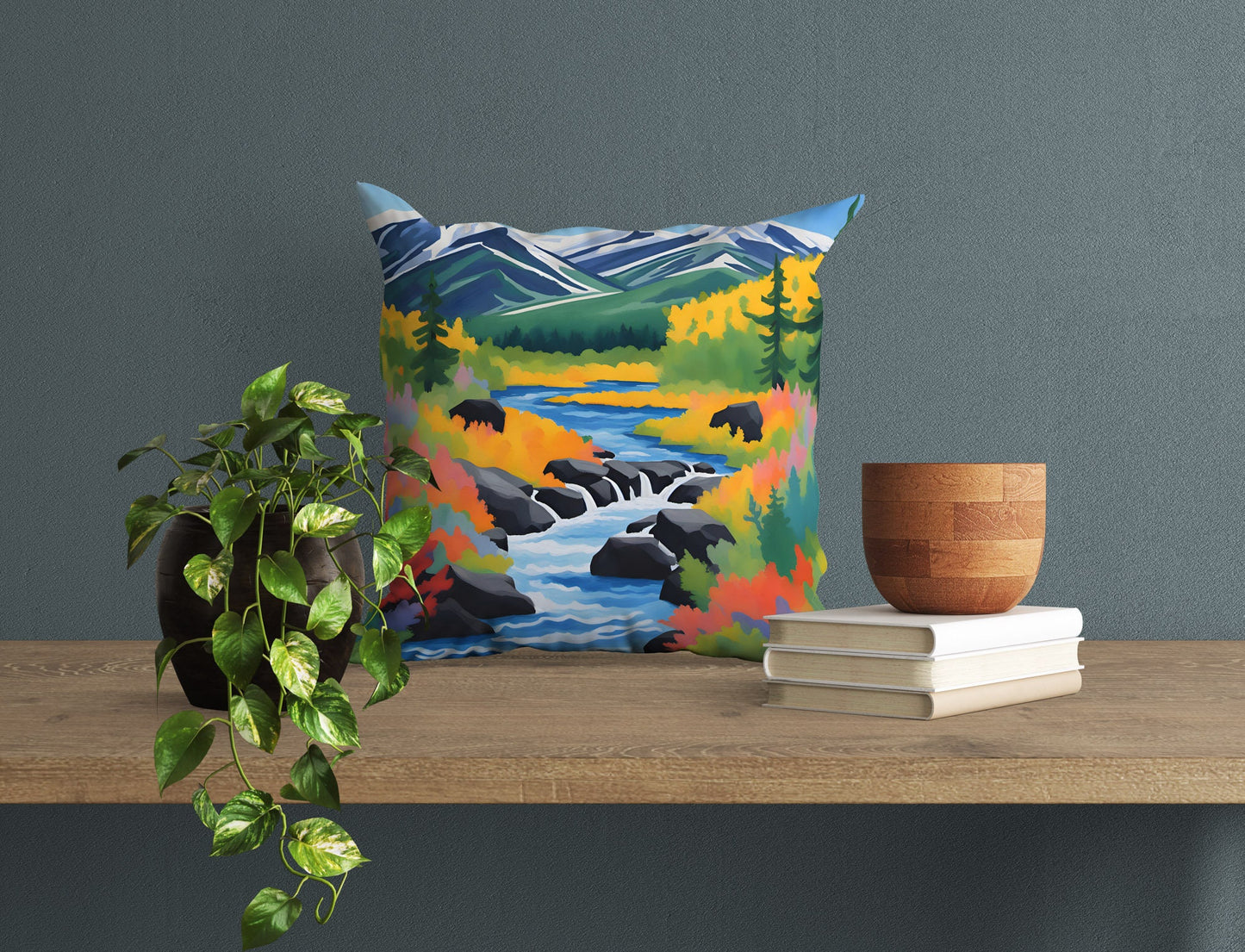 Katmai National Park Alaska Toss Pillow, Usa Travel Pillow, Comfortable, Colorful Pillow Case, 16X16 Case, Gift For Parents, Sofa Pillows