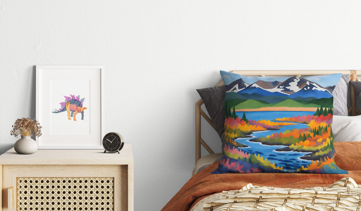 Katmai National Park Alaska, Decorative Pillow, Usa Travel Pillow, Designer Pillow, Colorful Pillow, Fashion, Square Pillow, Home And Living