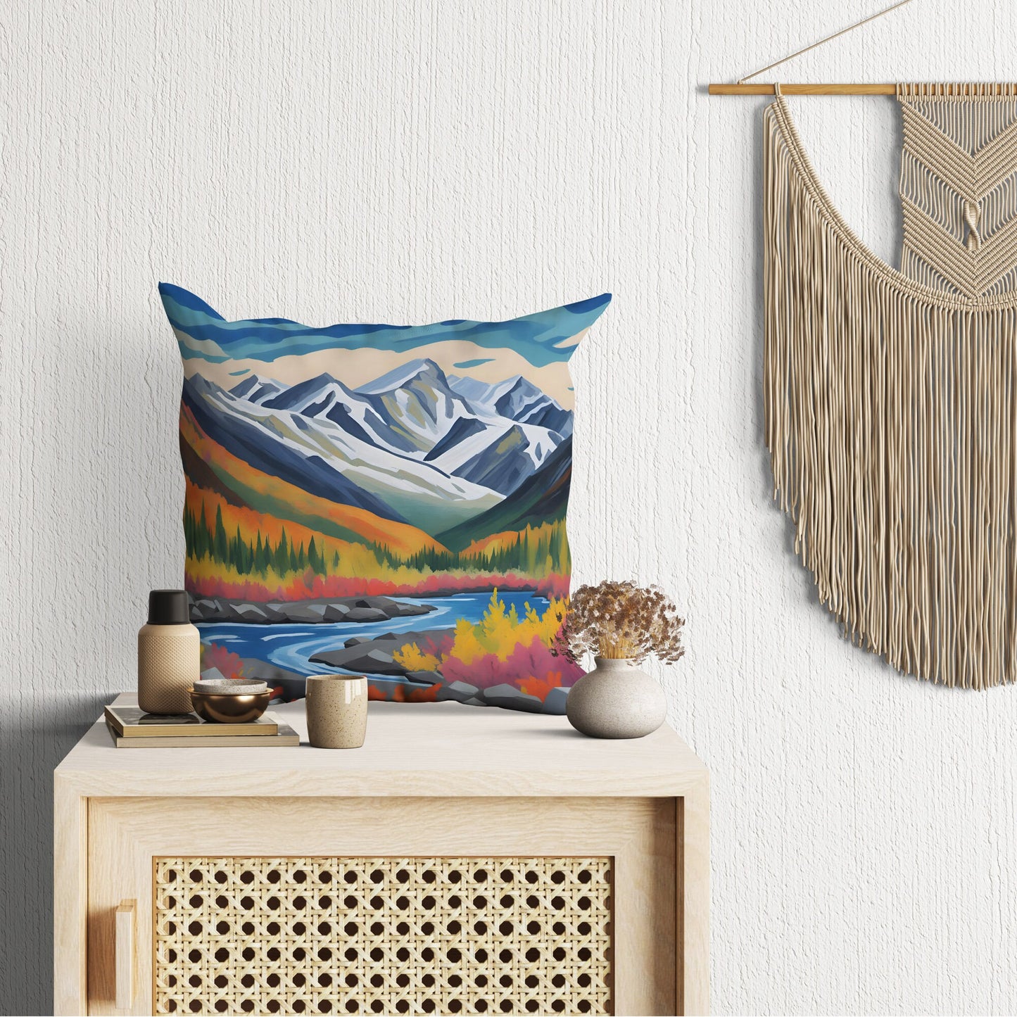 Wrangell-St. Elias National Park Alaska, Tapestry Pillows, Usa Travel Pillow, Artist Pillow, 20X20 Pillow, Home Decor Pillow, Holiday Gift