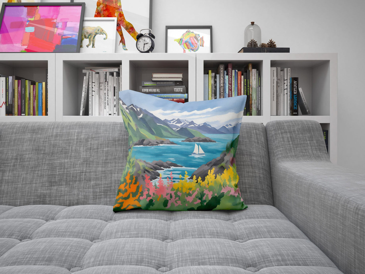Coastal Scenery In Kenai Fjords National Park, Alaska Toss Pillow, Usa Travel Pillow, Artist Pillow, 18 X 18 Pillow, Pillow Cases For Kids