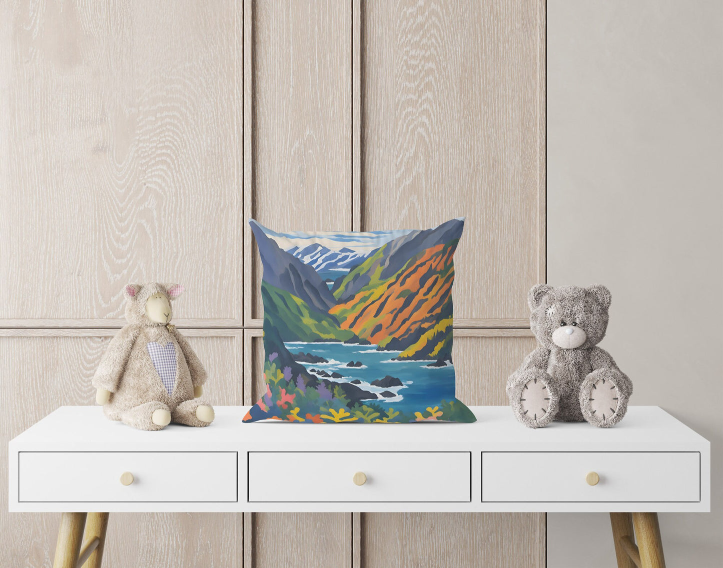 Kenai Fjords National Park, Alaska Toss Pillow, Usa Travel Pillow, Artist Pillow, Contemporary Pillow, Square Pillow, Playroom Decor