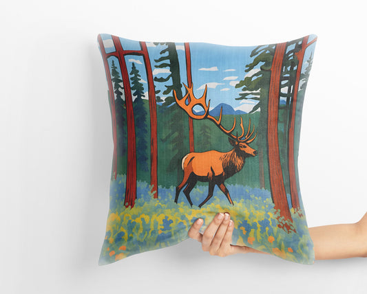 Elk Meadow In Redwood National And State Parks, California Tapestry Pillows, Soft Pillow Cases, Modern Pillow, Square Pillow, Sofa Pillows