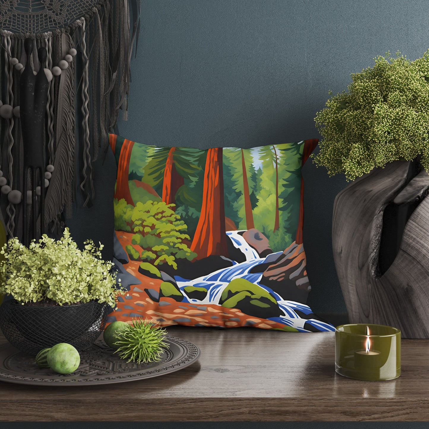Redwood National And State Parks, California, Usa Tapestry Pillows, Usa Travel Pillow, Art Pillow, Contemporary Pillow, Large Pillow Cases
