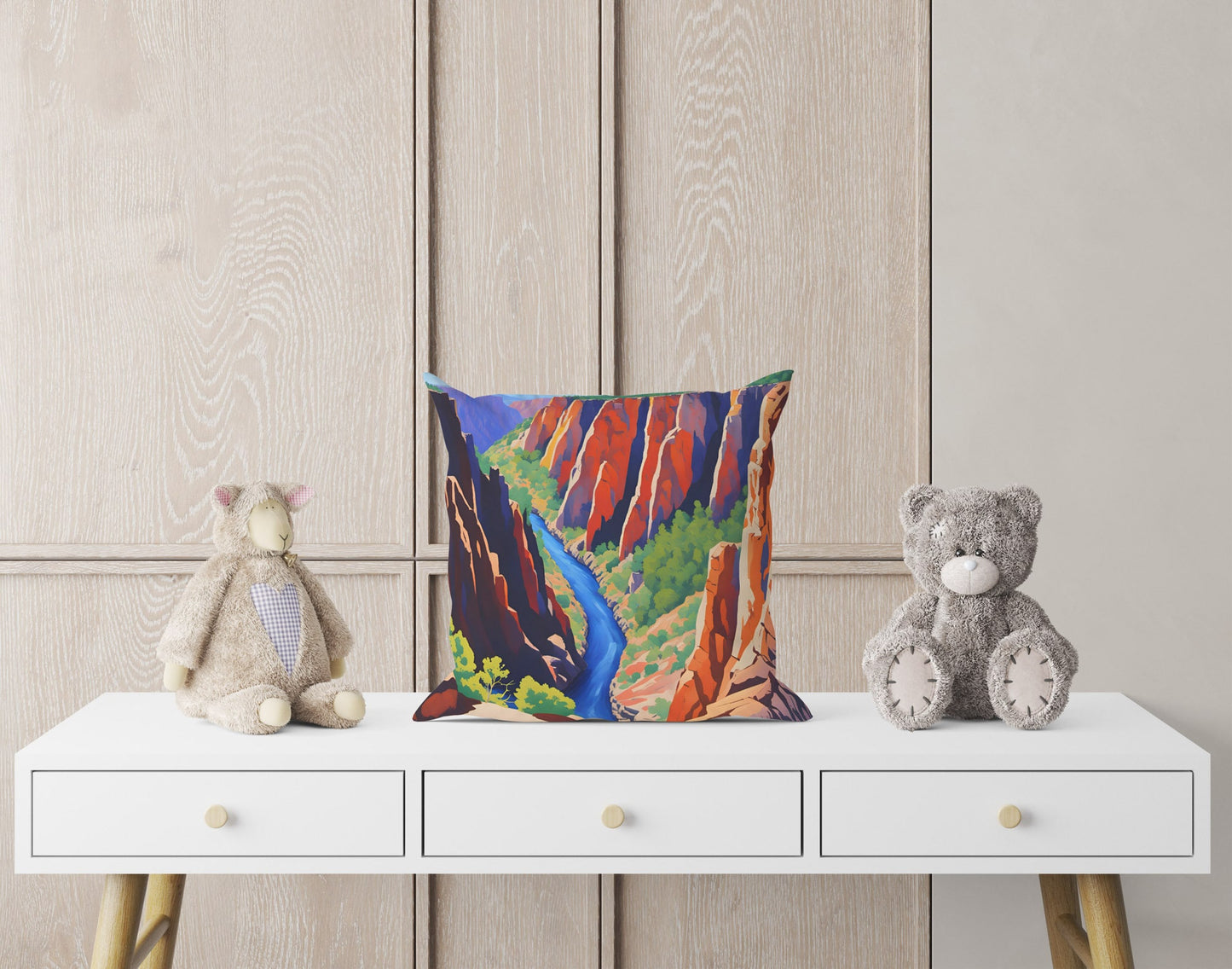 North Rim Chasm View In Black Canyon Of The Gunnison National Park, Colorado Throw Pillow Cover, Usa Travel Pillow, Large Pillow Cases