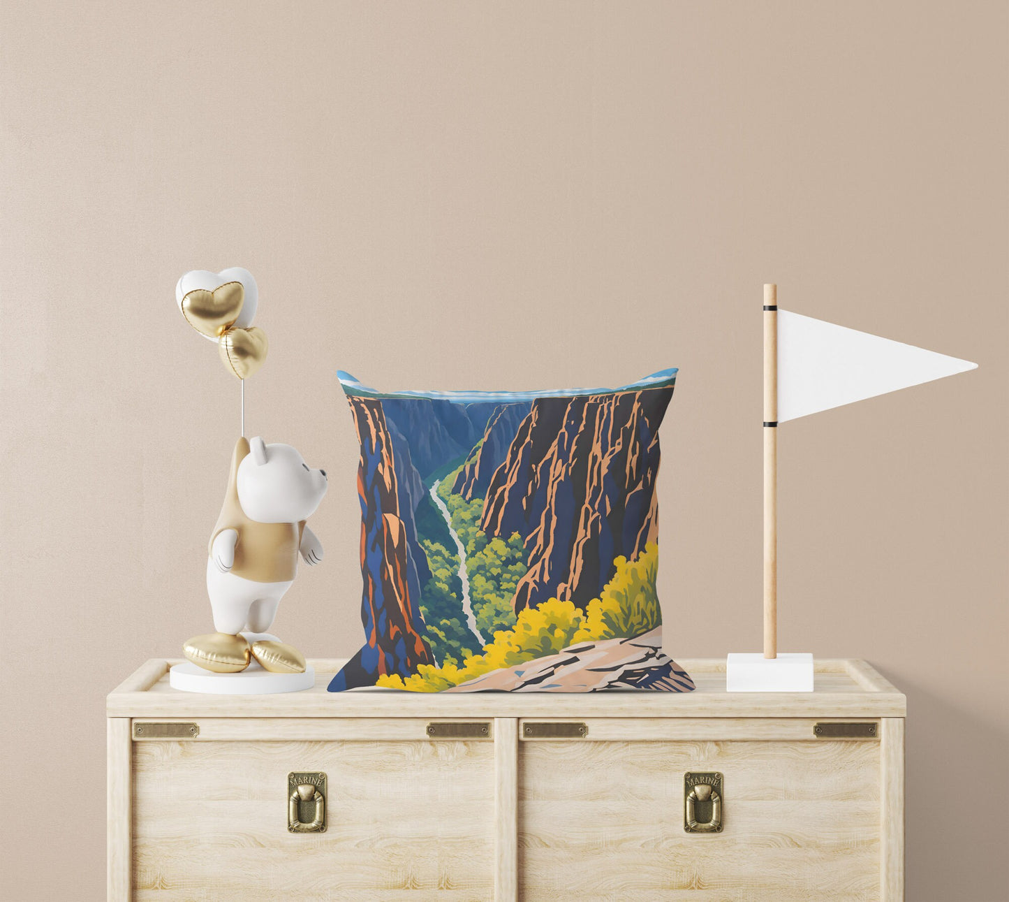 Painted Wall Overlook In Black Canyon Of The Gunnison National Park, Colorado, Usa Tapestry Pillows, Usa Travel Pillow, 18 X 18 Pillow Cover