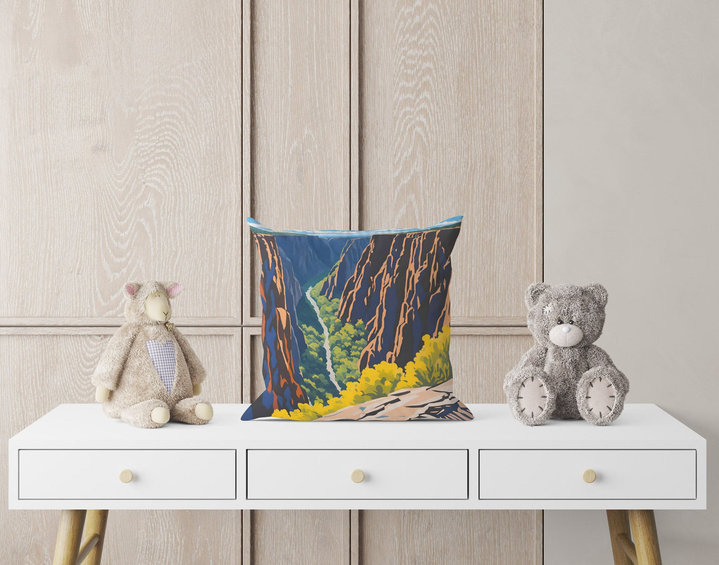 Painted Wall Overlook In Black Canyon Of The Gunnison National Park, Colorado, Usa Tapestry Pillows, Usa Travel Pillow, 18 X 18 Pillow Cover