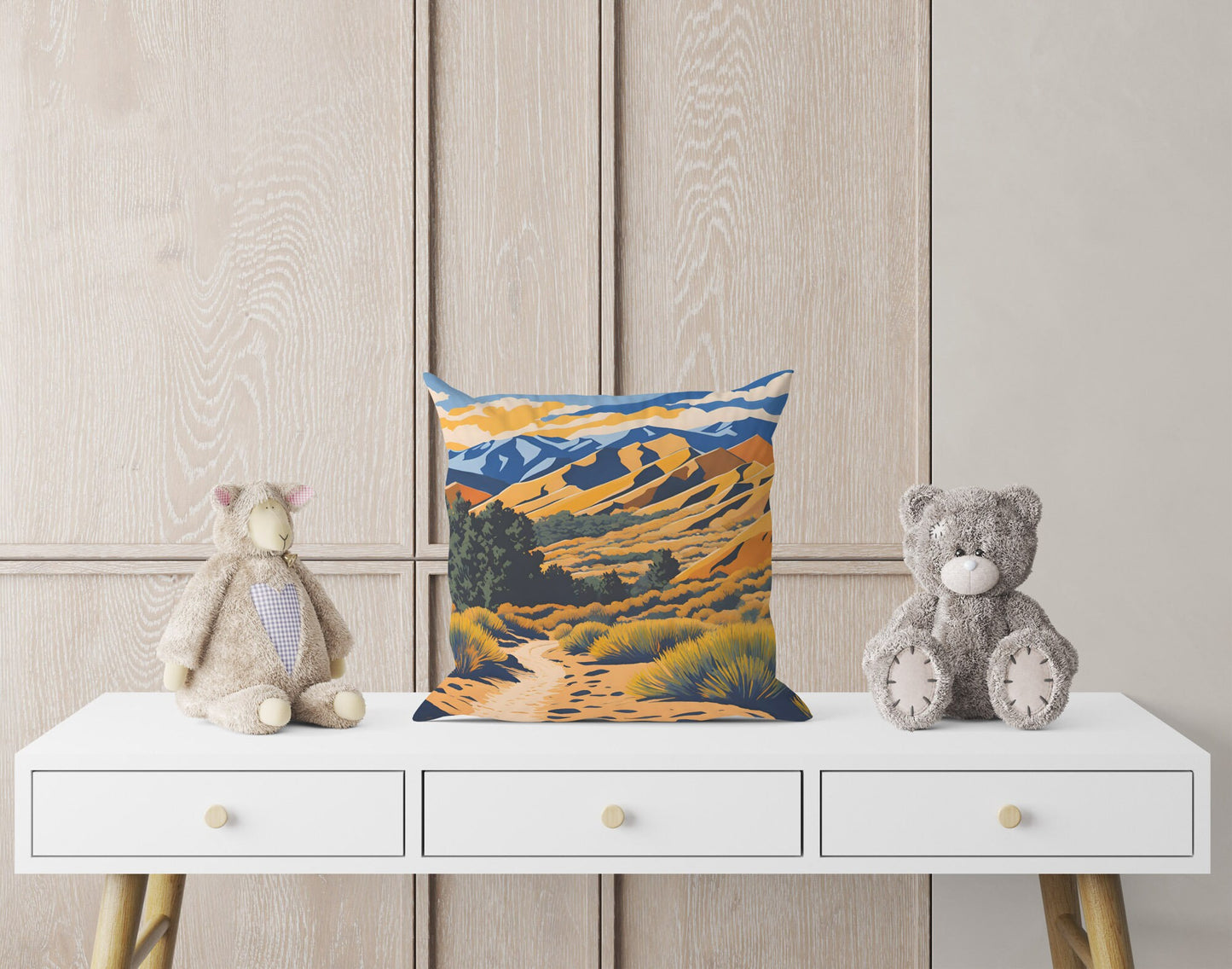 Mosca Pass Trail In Great Sand Dunes National Park, Colorado Throw Pillow, Usa Travel Pillow, Soft Pillow Cases, 18 X 18 Pillow Covers