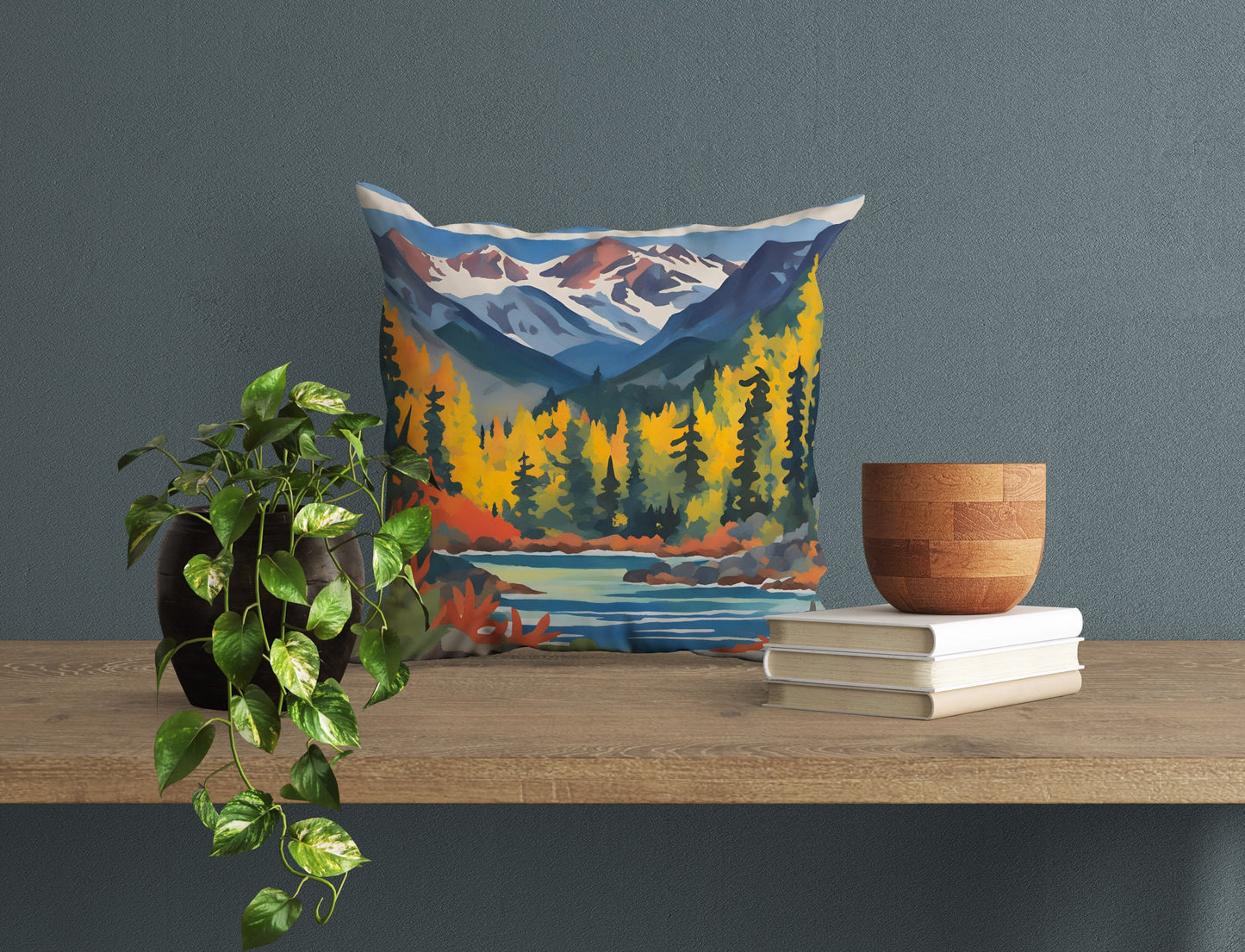 North Cascades National Park Decorative Pillow, Usa Travel Pillow, Artist Pillow, Colorful Pillow Case, Contemporary Pillow, 16X16 Case