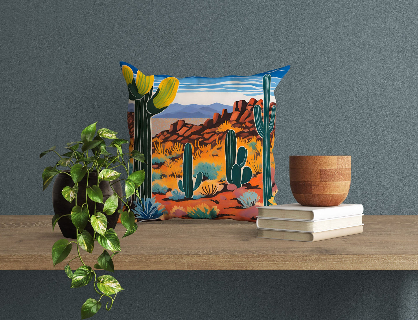 Signal Hill Petroglyphs In Saguaro National Park Decorative Pillow, Usa Travel Pillow, Designer Pillow, Fashion, Large Pillow Cases
