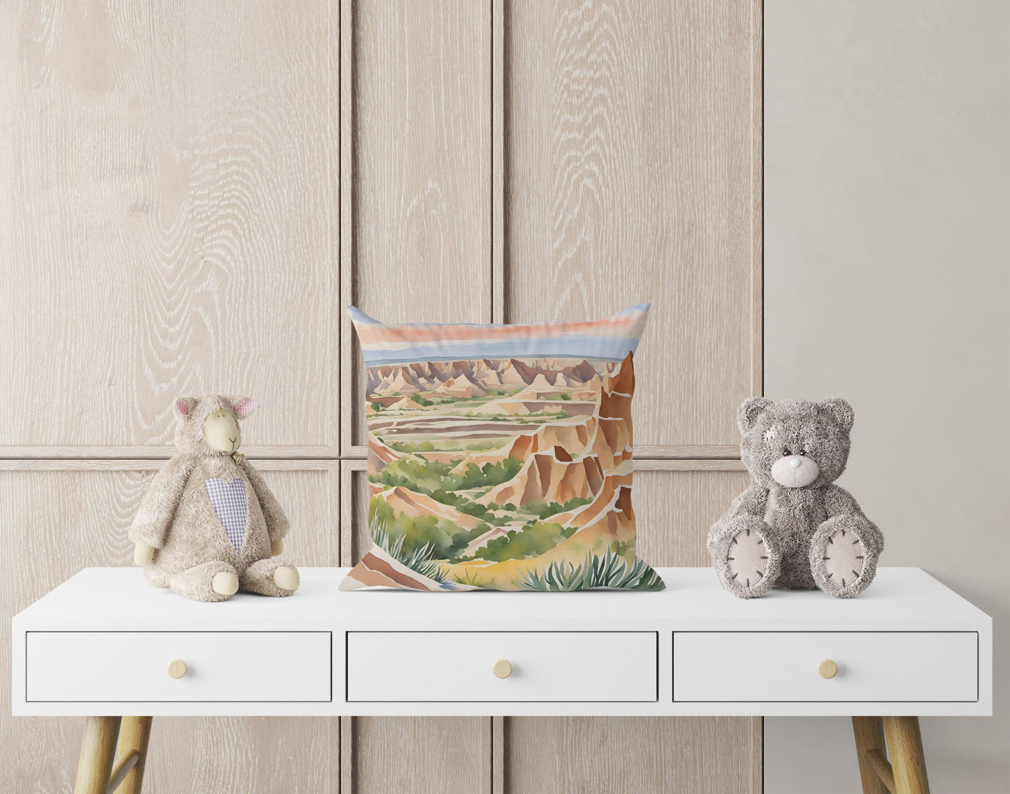 Badlands National Park, South Dakota Tapestry Pillows, Usa Travel Pillow, Artist Pillow, Colorful Pillow Case, Beautiful Pillow