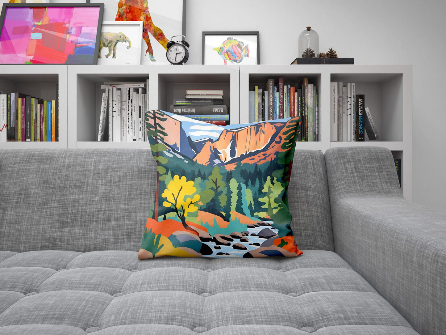 Yosemite National Park California, Pillow Case, Usa Travel Pillow, Artist Pillow, Colorful Pillow Case, Contemporary Pillow, 20X20 Pillow