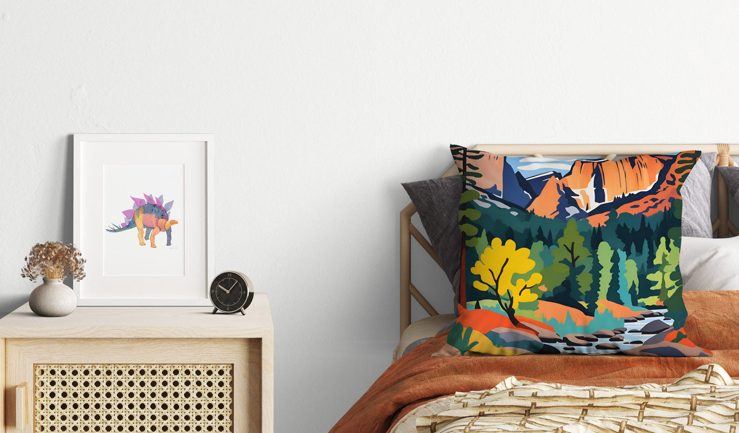 Yosemite National Park California, Pillow Case, Usa Travel Pillow, Artist Pillow, Colorful Pillow Case, Contemporary Pillow, 20X20 Pillow