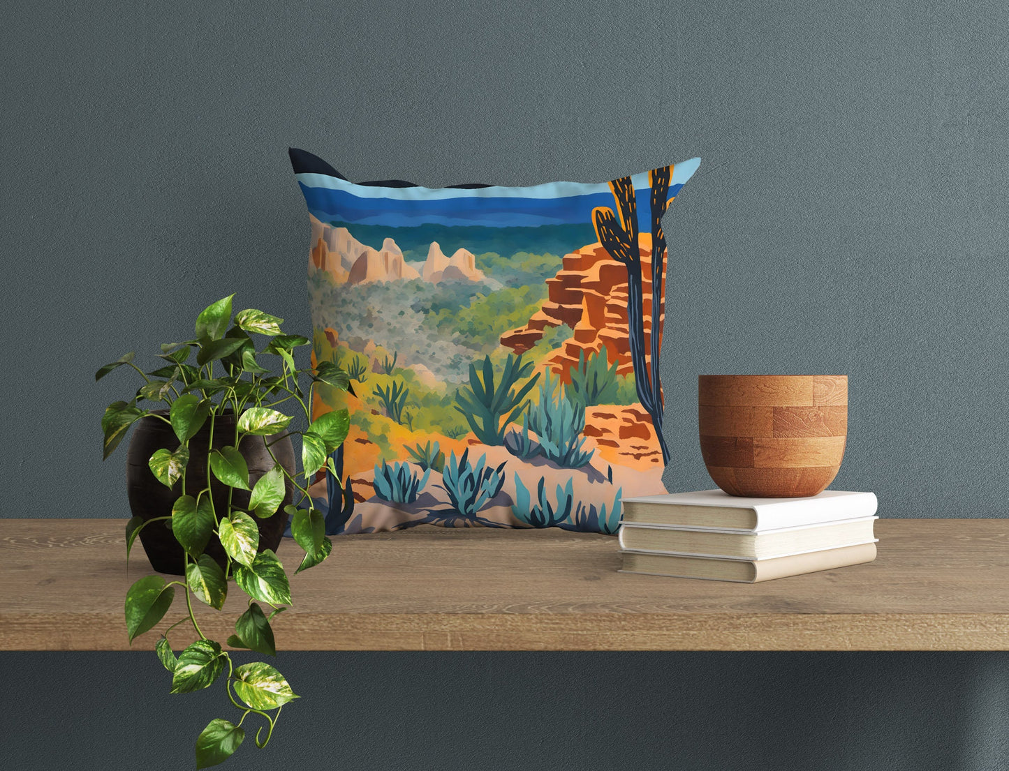 Carlsbad Caverns National Park Throw Pillow, Usa Travel Pillow, Designer Pillow, Beautiful Pillow, 16X16 Case, Housewarming Gift