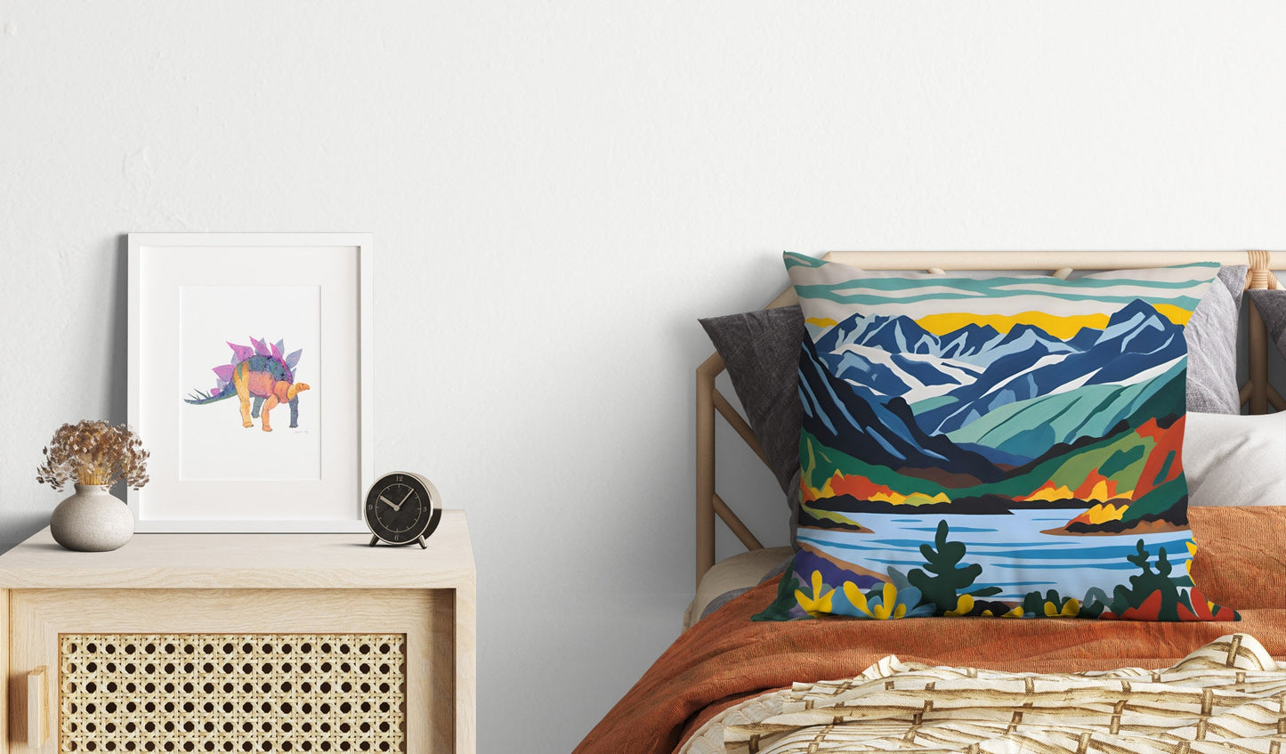 Glacier National Park, Montana Pillow Case, Usa Travel Pillow, Art Pillow, Colorful Pillow Case, Large Pillow Cases, Farmhouse Pillow