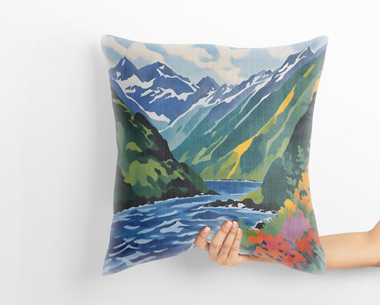 Kenai Fjords National Park Throw Pillow, Usa Travel Pillow, Designer Pillow, Colorful Pillow Case, Square Pillow, Pillow Cases For Kids