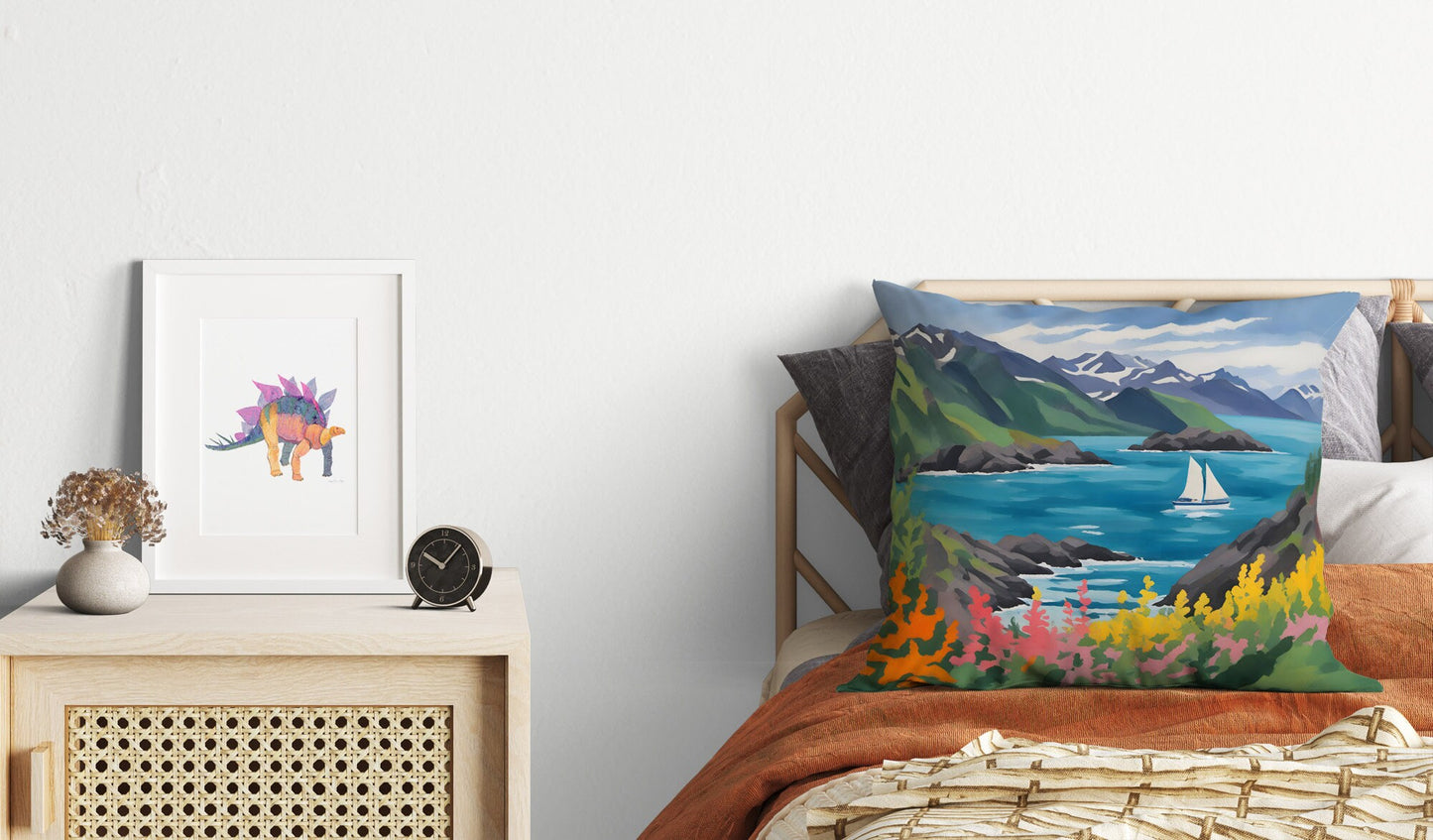 Coastal Scenery In Kenai Fjords National Park, Alaska Toss Pillow, Usa Travel Pillow, Artist Pillow, 18 X 18 Pillow, Pillow Cases For Kids