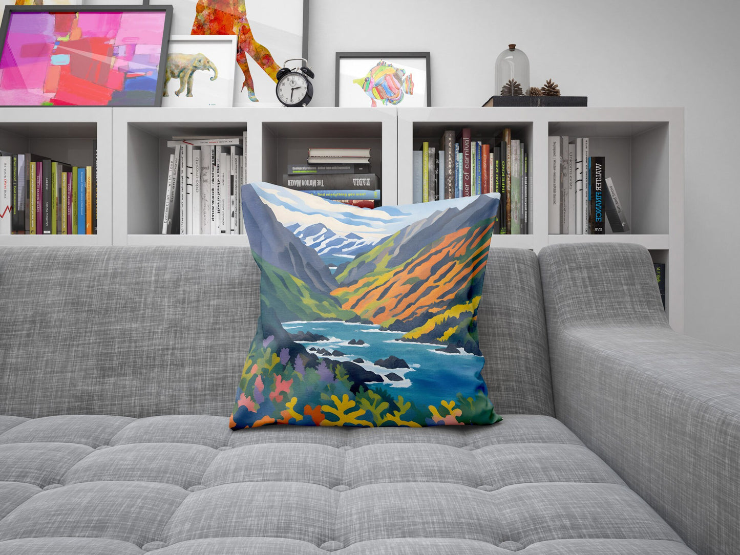 Kenai Fjords National Park, Alaska Toss Pillow, Usa Travel Pillow, Artist Pillow, Contemporary Pillow, Square Pillow, Playroom Decor