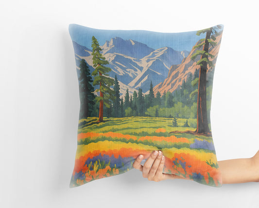 Zumwalt Meadow In Sequoia And Kings Canyon National Parks California Decorative Pillow, Usa Travel Pillow, Comfortable, Colorful Pillow Case