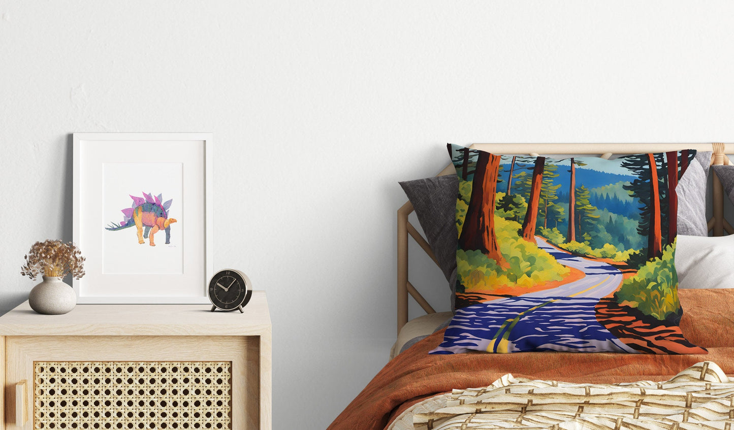 Howland Hill Road In Redwood National And State Parks, California Tapestry Pillows, Usa Travel Pillow, Art Pillow, 20X20 Pillow Cover
