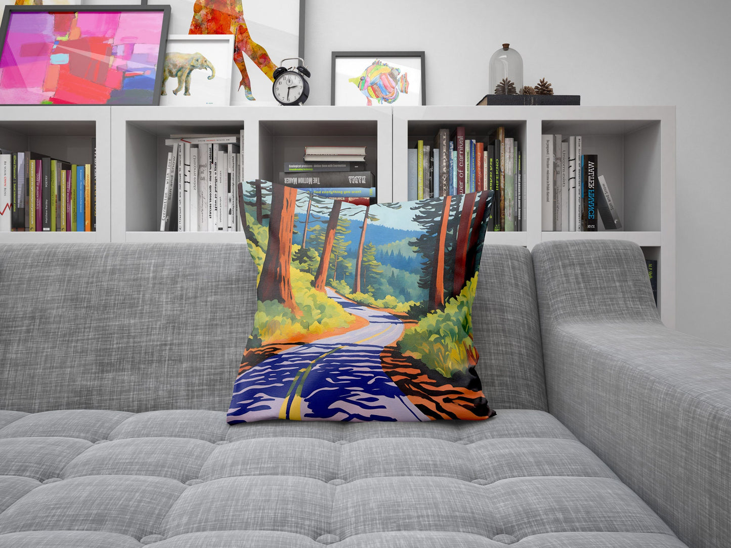 Howland Hill Road In Redwood National And State Parks, California Tapestry Pillows, Usa Travel Pillow, Art Pillow, 20X20 Pillow Cover