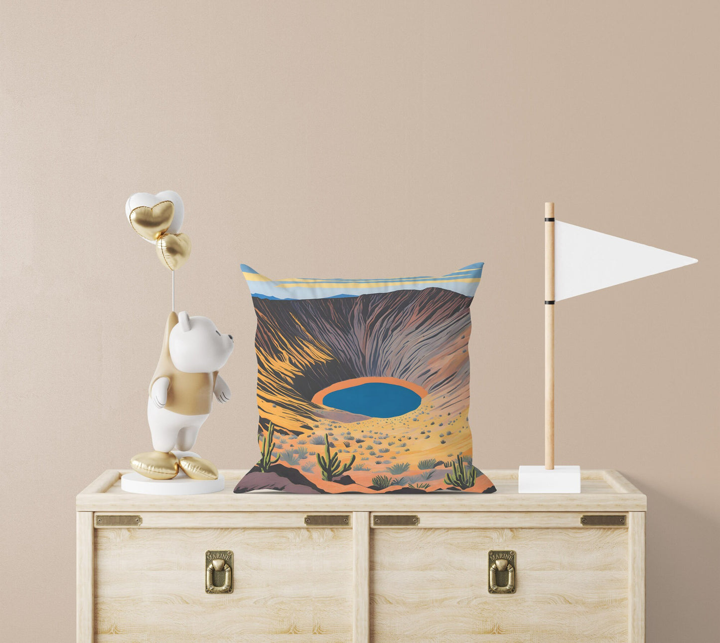 Ubehebe Crater In Death Valley National Park, California Pillow Case, Usa Travel Pillow, Soft Pillow, Colorful Pillow Case, Square Pillow