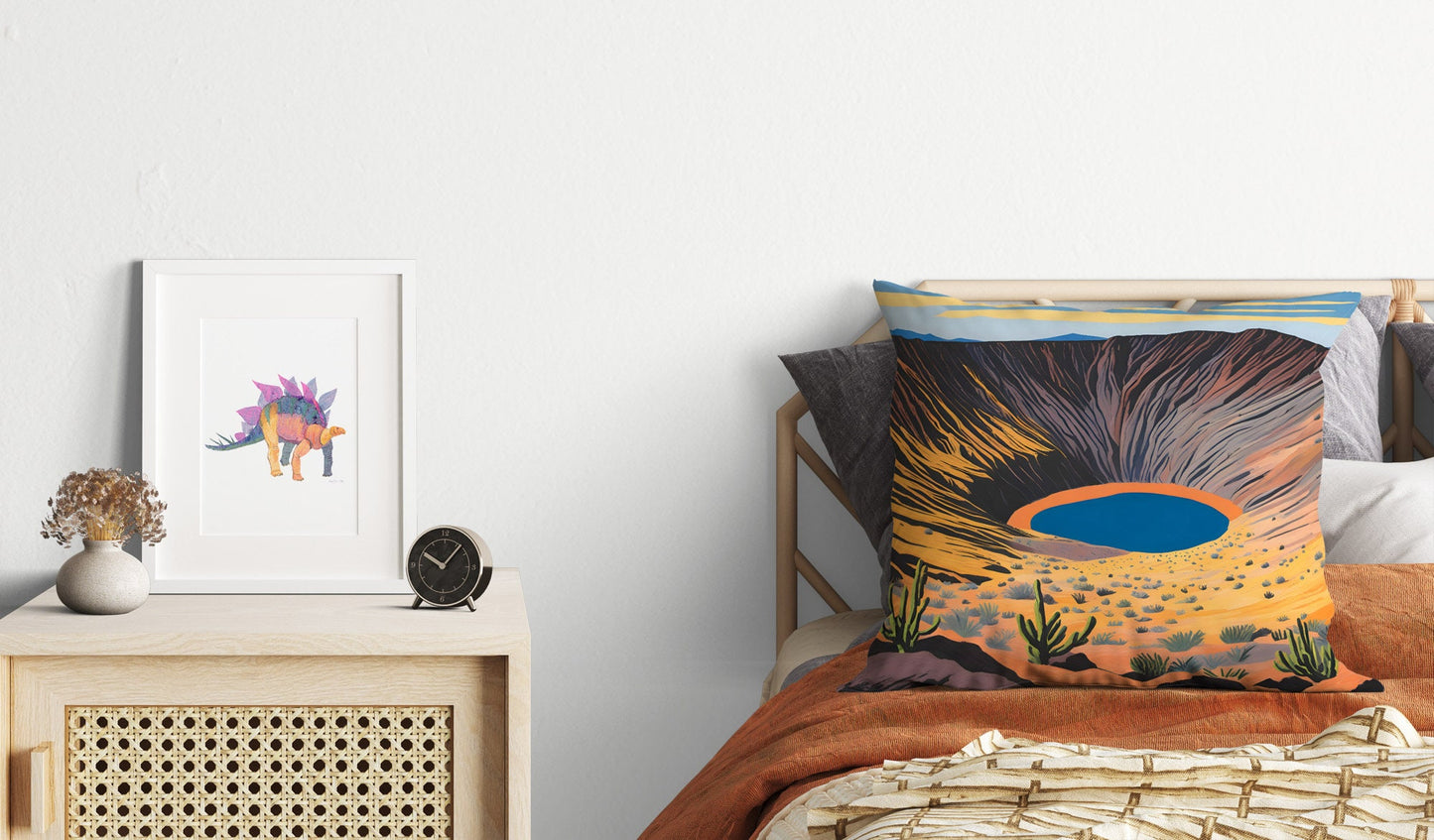 Ubehebe Crater In Death Valley National Park, California Pillow Case, Usa Travel Pillow, Soft Pillow, Colorful Pillow Case, Square Pillow
