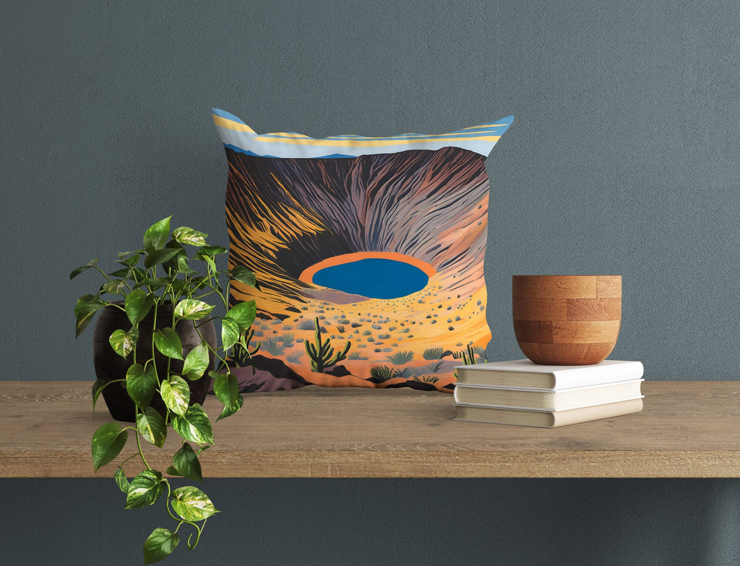 Ubehebe Crater In Death Valley National Park, California Pillow Case, Usa Travel Pillow, Soft Pillow, Colorful Pillow Case, Square Pillow