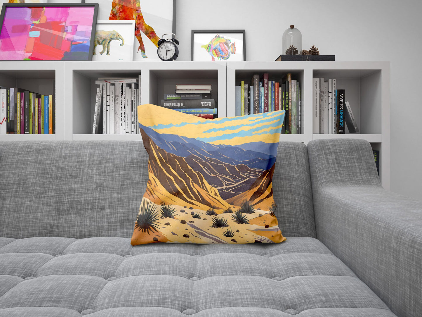 Golden Canyon In Death Valley National Park, California Tapestry Pillows, Usa Travel Pillow, Artist Pillow, Contemporary Pillow