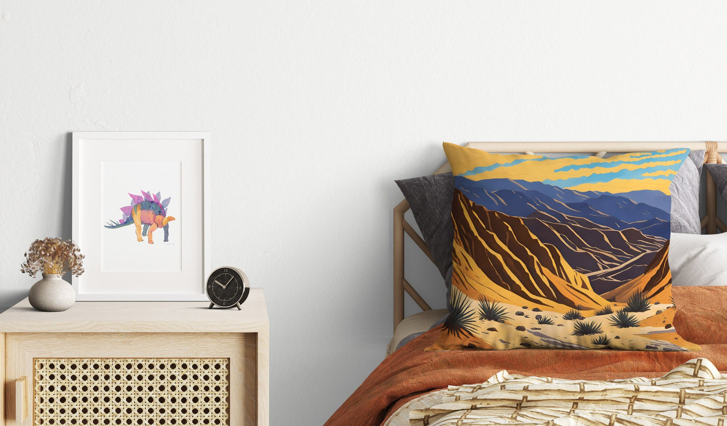 Golden Canyon In Death Valley National Park, California Tapestry Pillows, Usa Travel Pillow, Artist Pillow, Contemporary Pillow