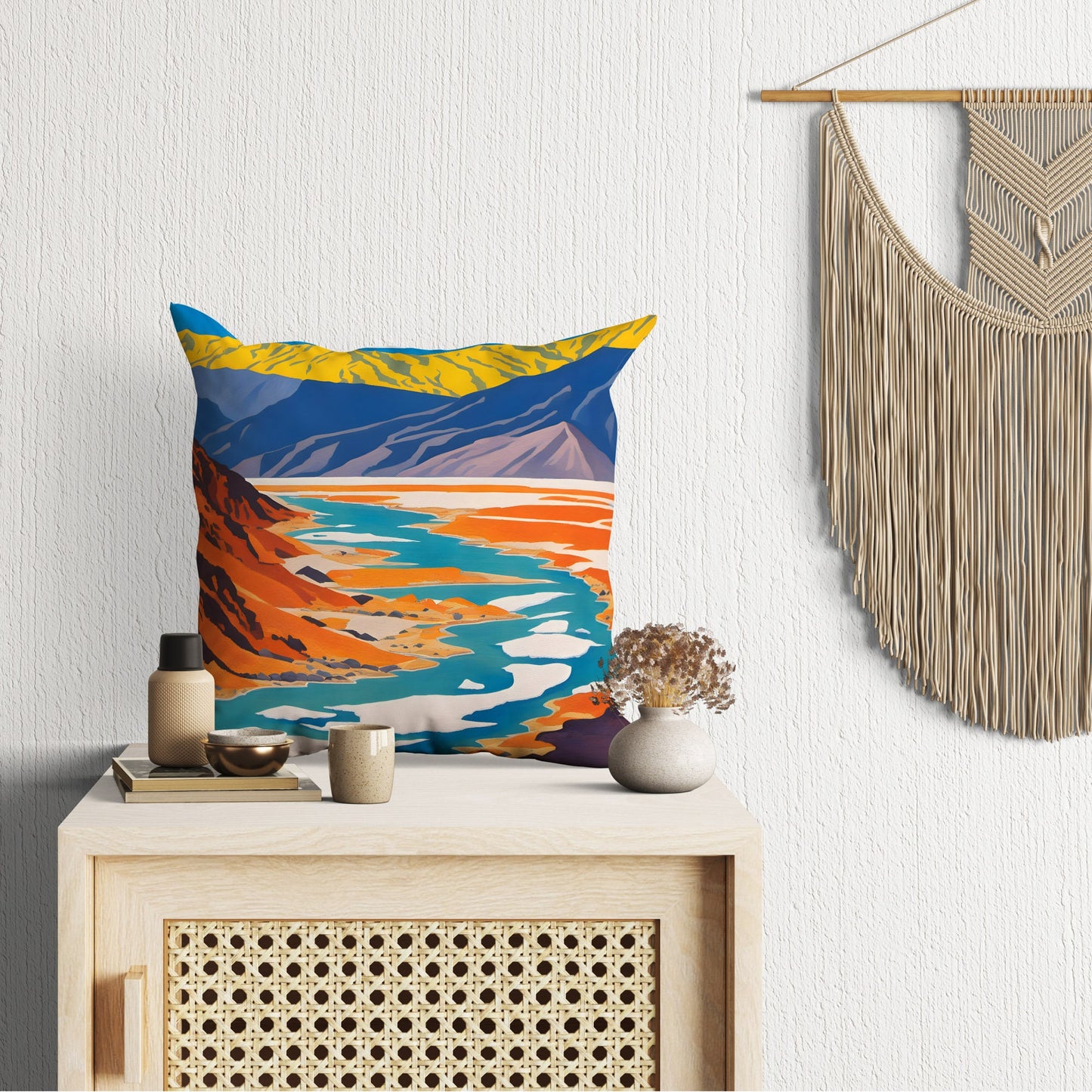 Badwater Basin In Death Valley National Park, California Throw Pillow, Usa Travel Pillow, Designer Pillow, 20X20 Pillow Cover