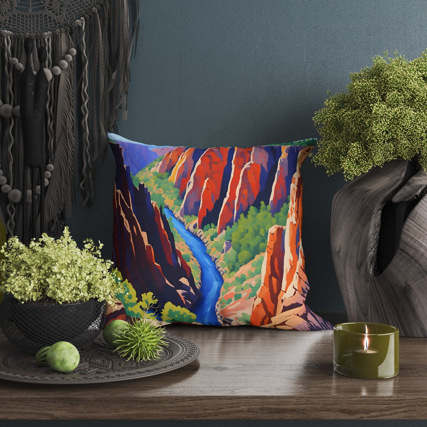 North Rim Chasm View In Black Canyon Of The Gunnison National Park, Colorado Throw Pillow Cover, Usa Travel Pillow, Large Pillow Cases