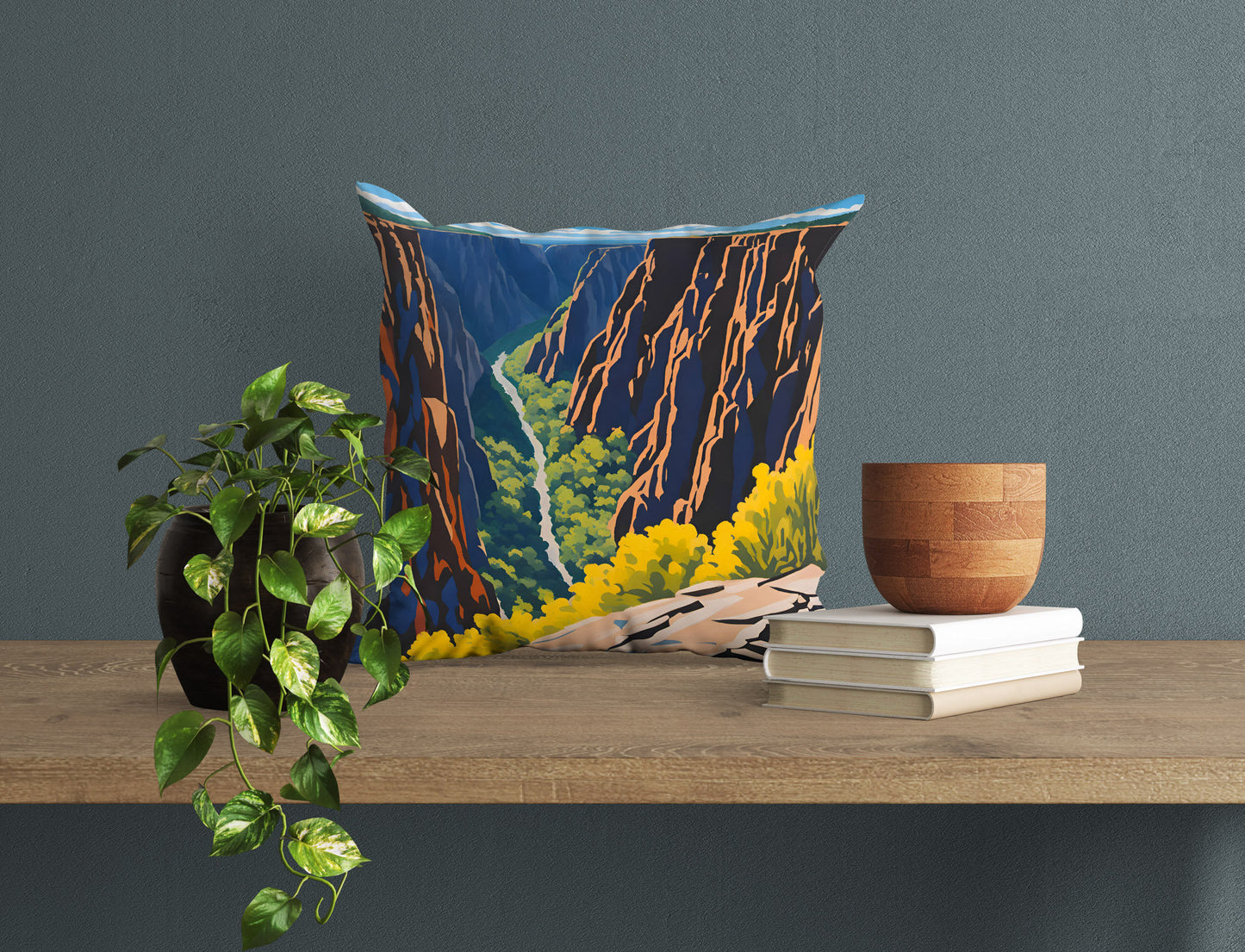 Painted Wall Overlook In Black Canyon Of The Gunnison National Park, Colorado, Usa Tapestry Pillows, Usa Travel Pillow, 18 X 18 Pillow Cover