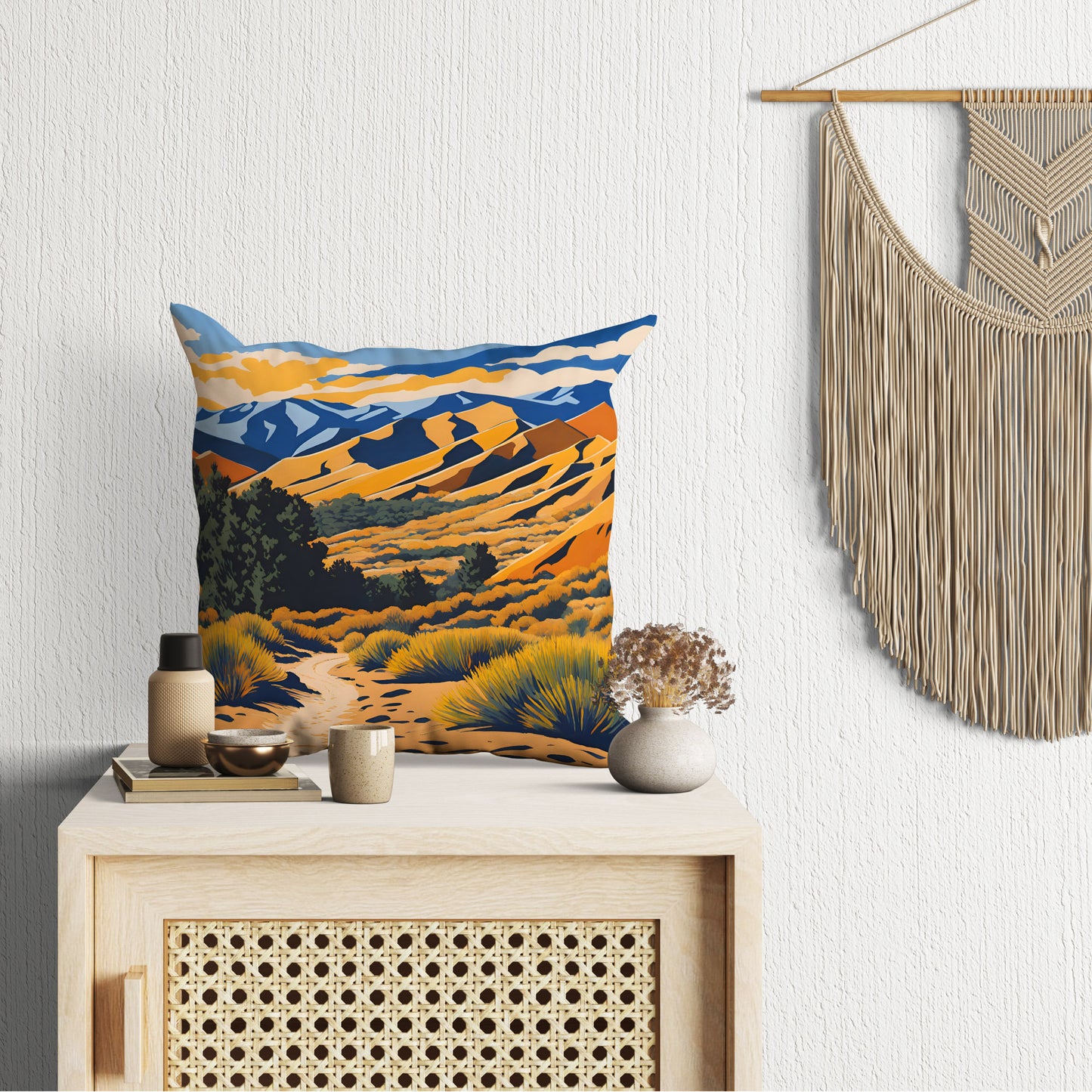 Mosca Pass Trail In Great Sand Dunes National Park, Colorado Throw Pillow, Usa Travel Pillow, Soft Pillow Cases, 18 X 18 Pillow Covers