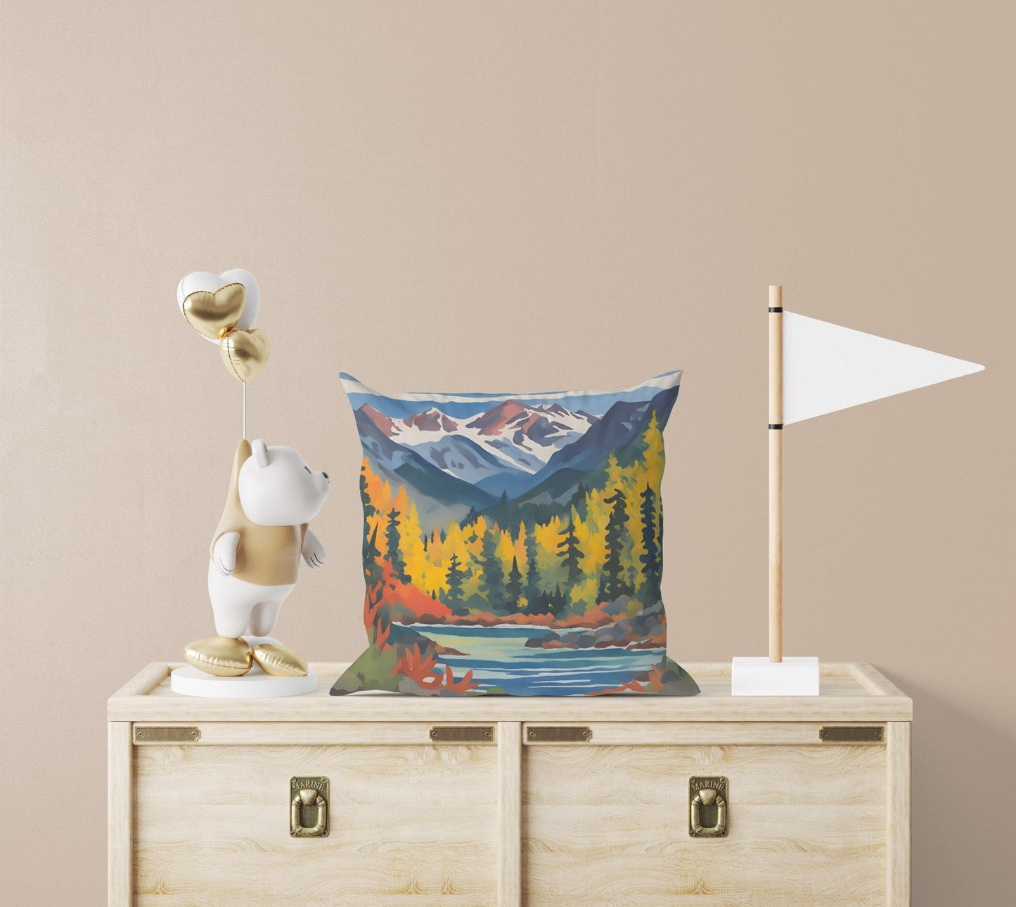 North Cascades National Park Decorative Pillow, Usa Travel Pillow, Artist Pillow, Colorful Pillow Case, Contemporary Pillow, 16X16 Case