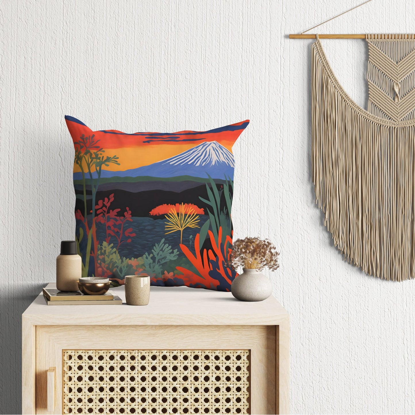 Volcanoes National Park Throw Pillow, Usa Travel Pillow, Soft Pillow Cases, Colorful Pillow Case, Fashion, 20X20 Pillow Cover