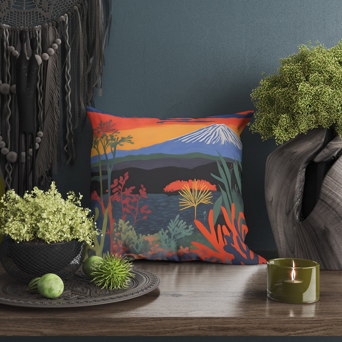 Volcanoes National Park Throw Pillow, Usa Travel Pillow, Soft Pillow Cases, Colorful Pillow Case, Fashion, 20X20 Pillow Cover
