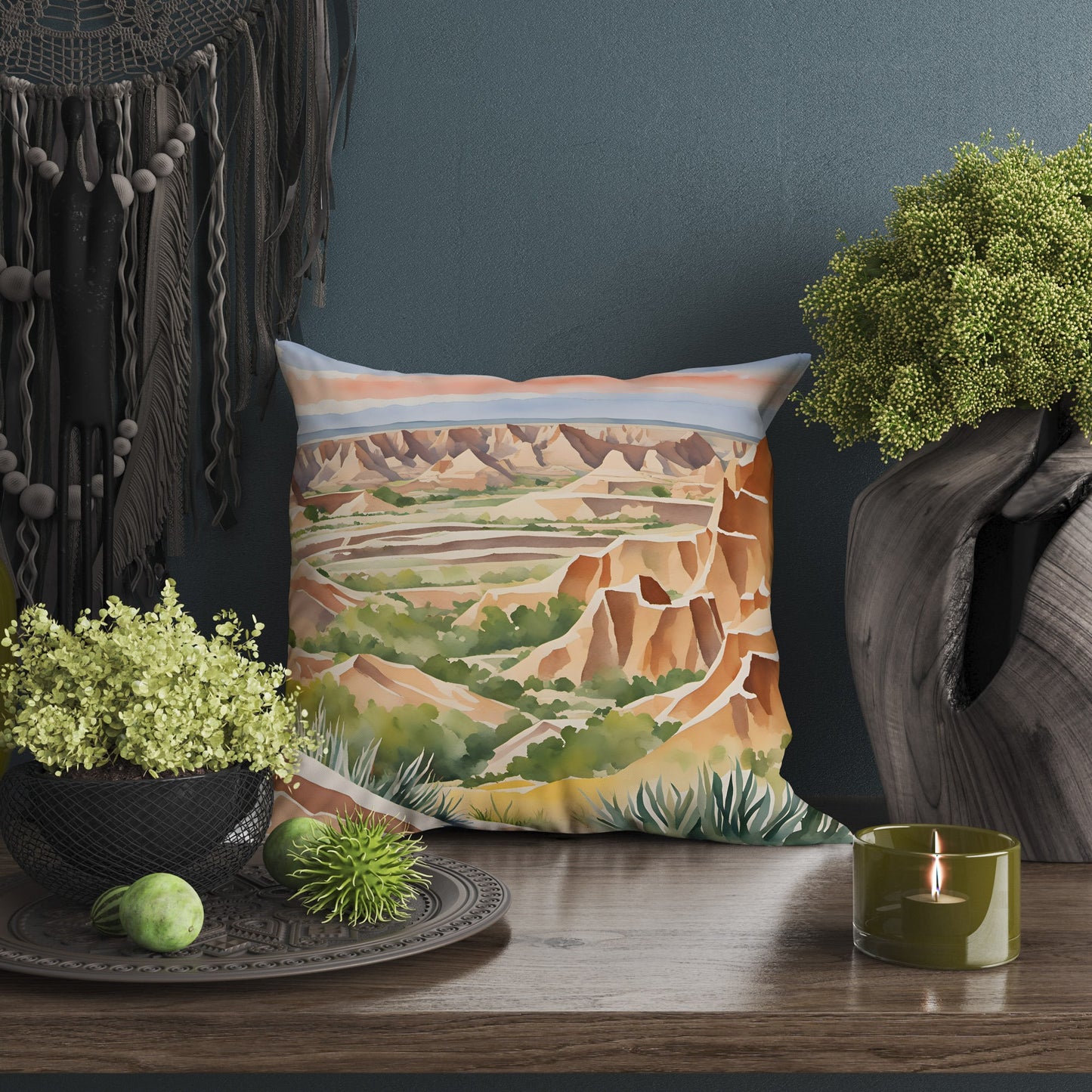 Badlands National Park, South Dakota Tapestry Pillows, Usa Travel Pillow, Artist Pillow, Colorful Pillow Case, Beautiful Pillow