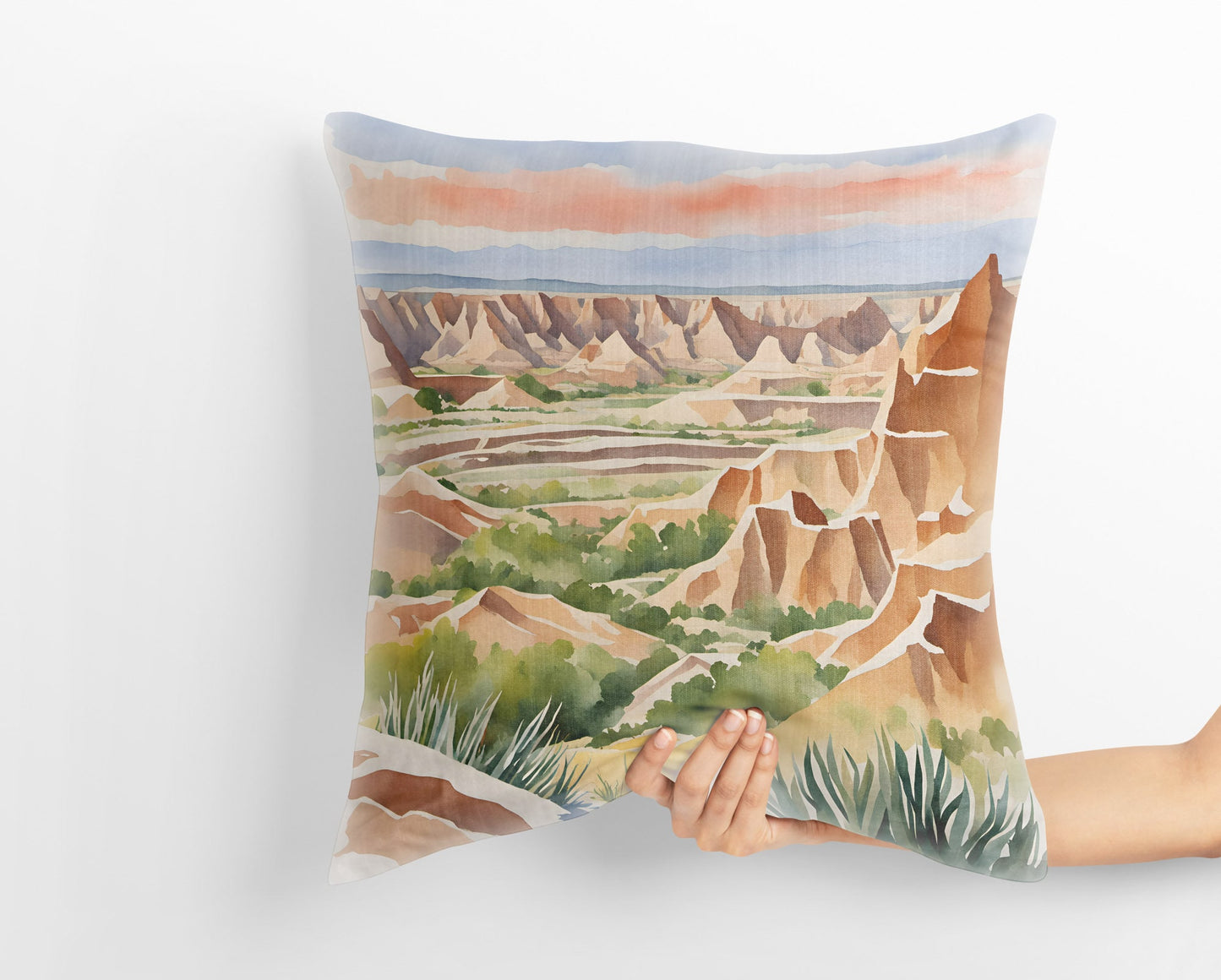 Badlands National Park, South Dakota Tapestry Pillows, Usa Travel Pillow, Artist Pillow, Colorful Pillow Case, Beautiful Pillow