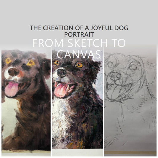 From Sketch to Canvas: The Creation of a Joyful Dog Portrait