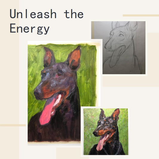 Unleashing the Energy: A Doberman Portrait Takes Shape