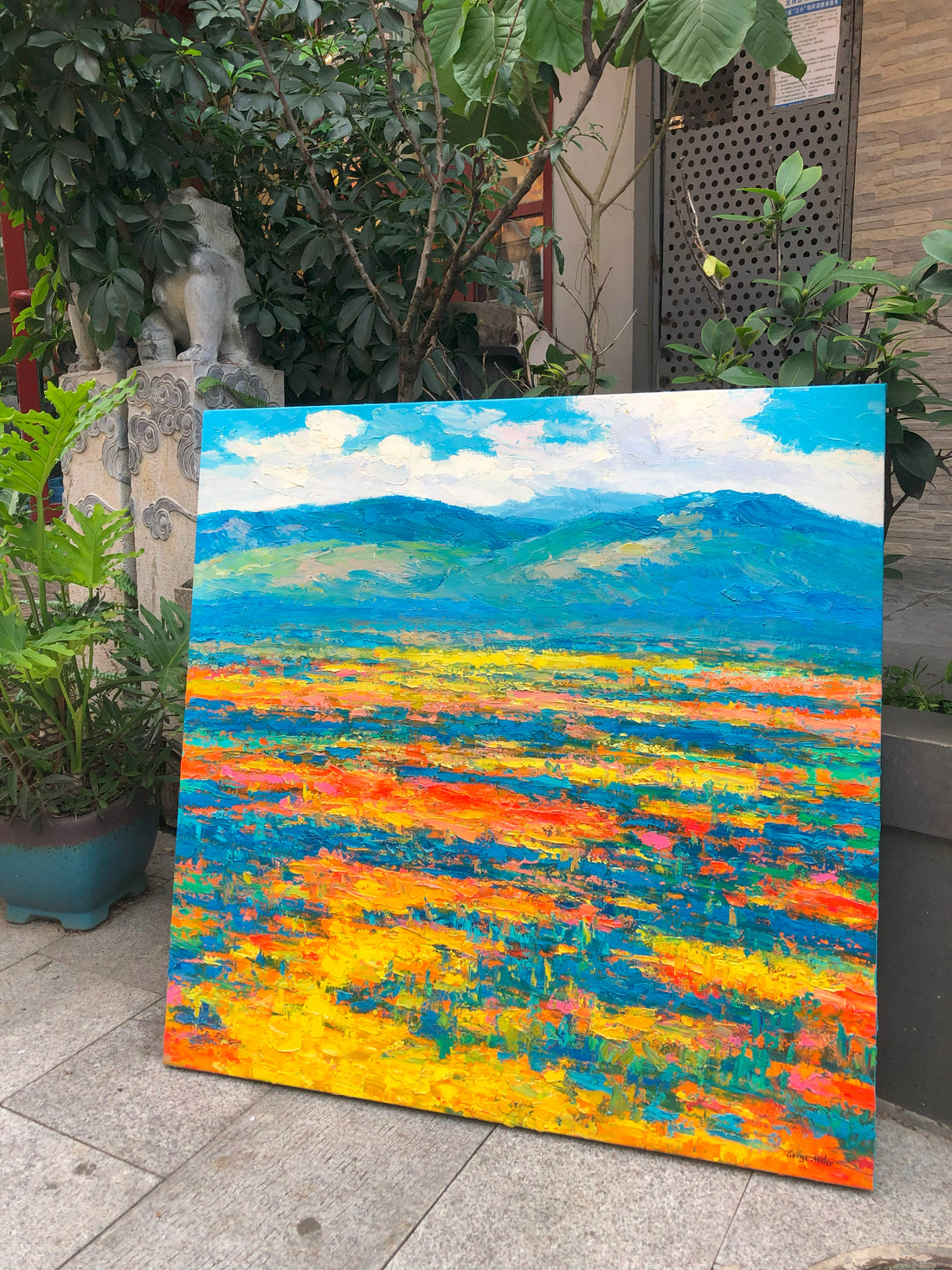 This vibrant, large-scale oil painting has found a new home!