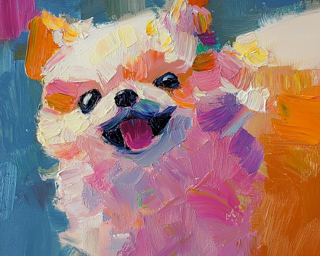 Pocketful of Sunshine: A Digital Impasto Celebration of Tiny Dog Joy