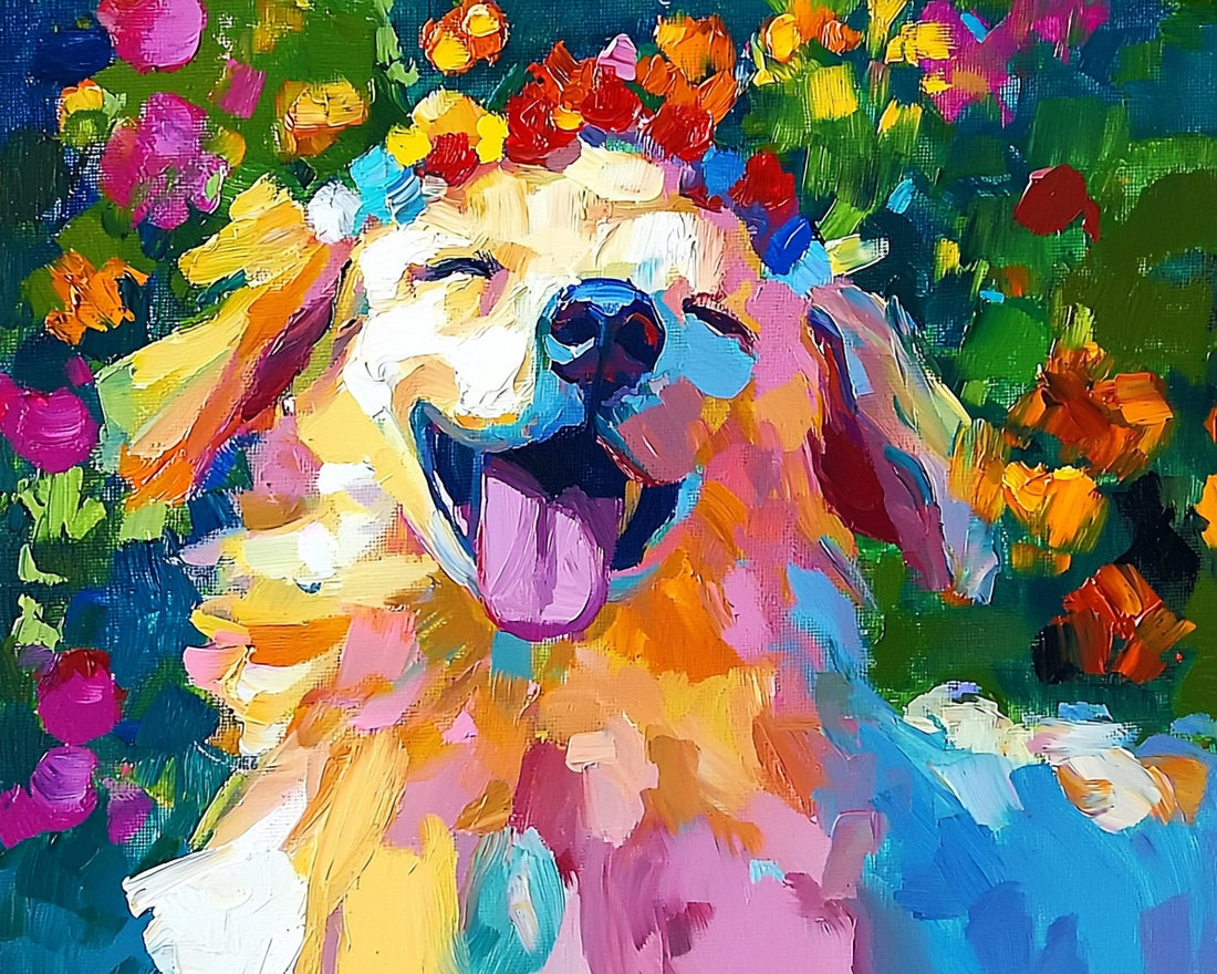 Golden Joy: A Digital Celebration of Canine Happiness