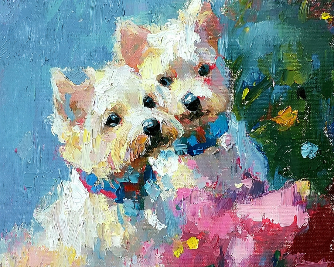 Digital Brushstrokes: Capturing Canine Spirit in Pixels and Paint