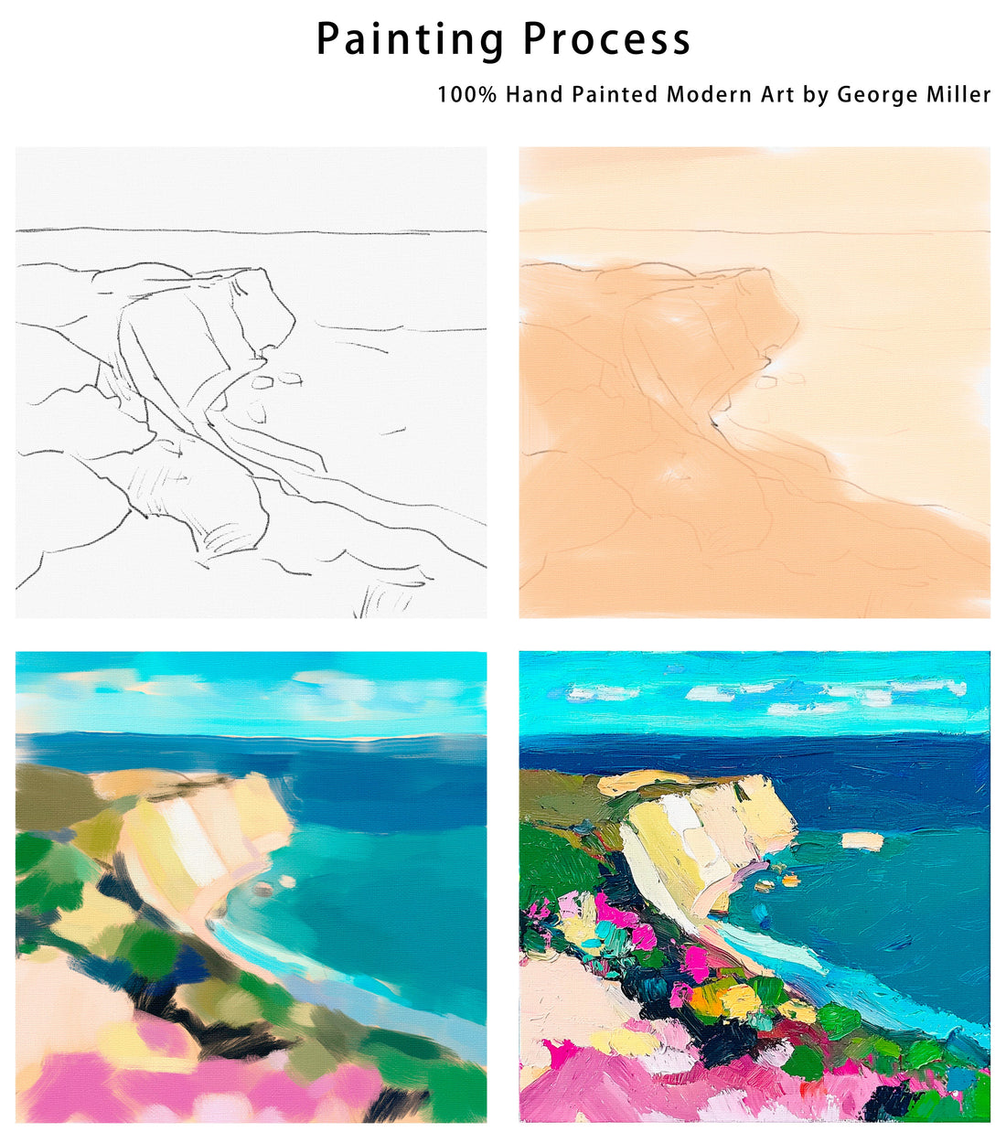 From Sketch to Splendor: My Journey Creating a Vibrant Coastal Oil Painting