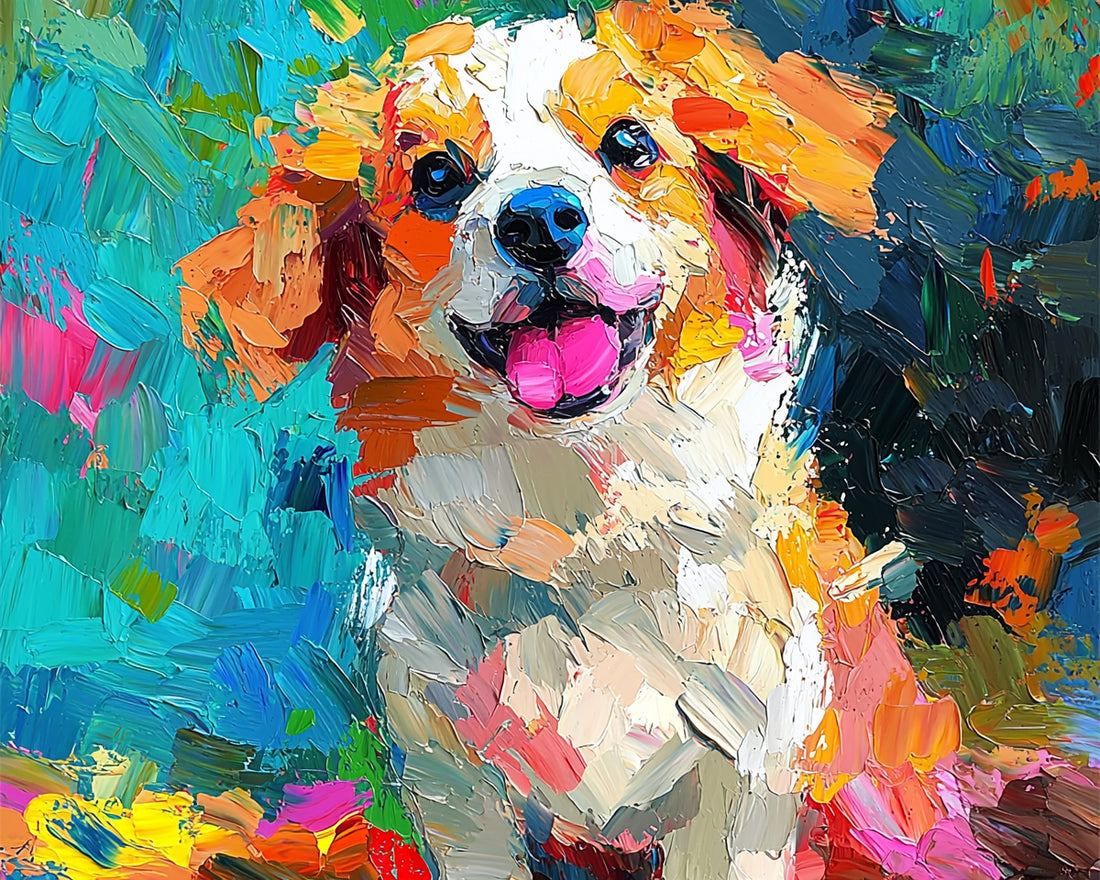 Digital Impasto: Unleashing Canine Joy Through Virtual Brushstrokes