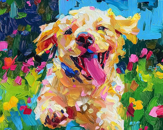 Pure Golden Bliss: Capturing the Exuberance of a Retriever on the Run
