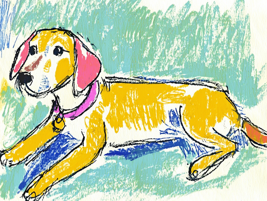 Digital Crayon Magic: Capturing Canine Charm in Playful Strokes