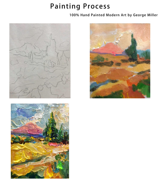 From sketch to masterpiece: the creative process of an expressive landscape painting